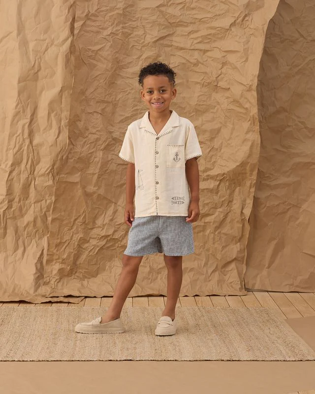 Perry Short - Marine Gingham by Rylee + Cru - Image 5
