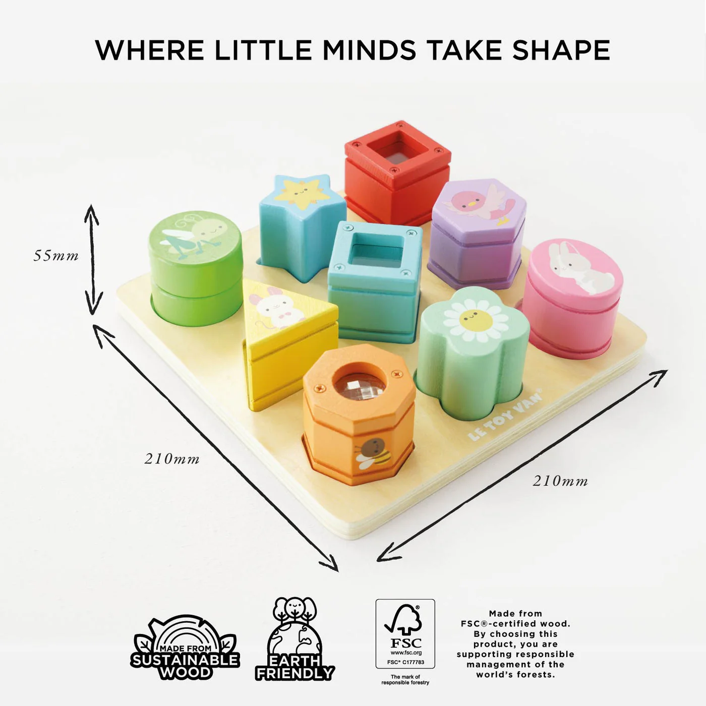 Rainbow Sensory Shape Sorter by Le Toy van - Image 6