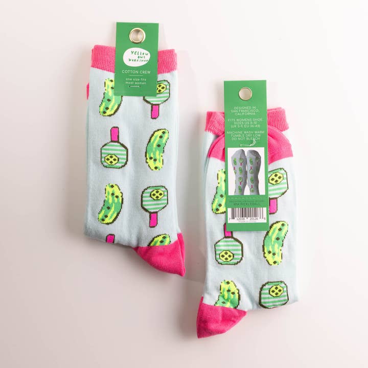 Pickleball Socks - Women's Crew Socks For Pickle Ball Lovers by Yellow Owl Workshop - Image 2