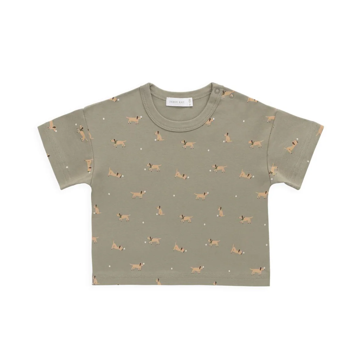 Pima Cotton Wesley Tee - Play Ball Vert by Jamie Kay
