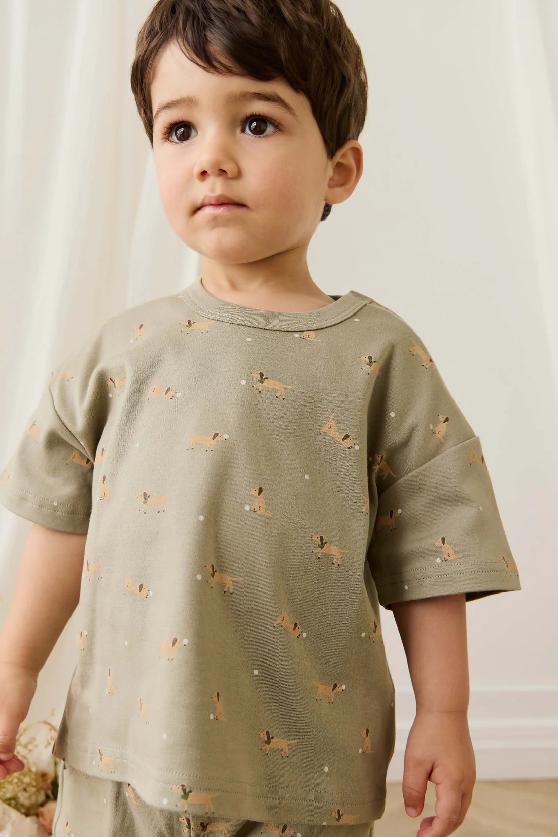Pima Cotton Wesley Tee - Play Ball Vert by Jamie Kay - Image 2