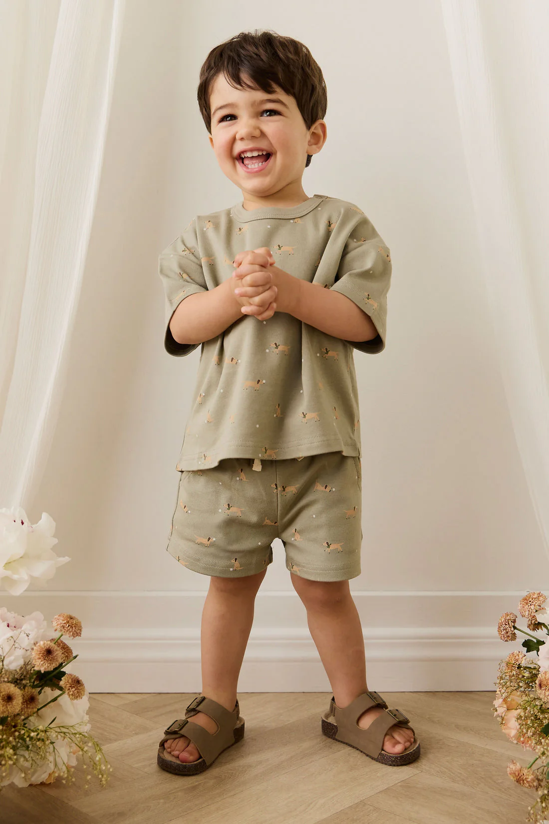 Pima Cotton Wesley Tee - Play Ball Vert by Jamie Kay - Image 4