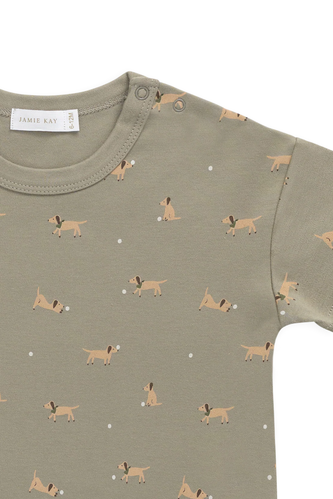 Pima Cotton Wesley Tee - Play Ball Vert by Jamie Kay - Image 8
