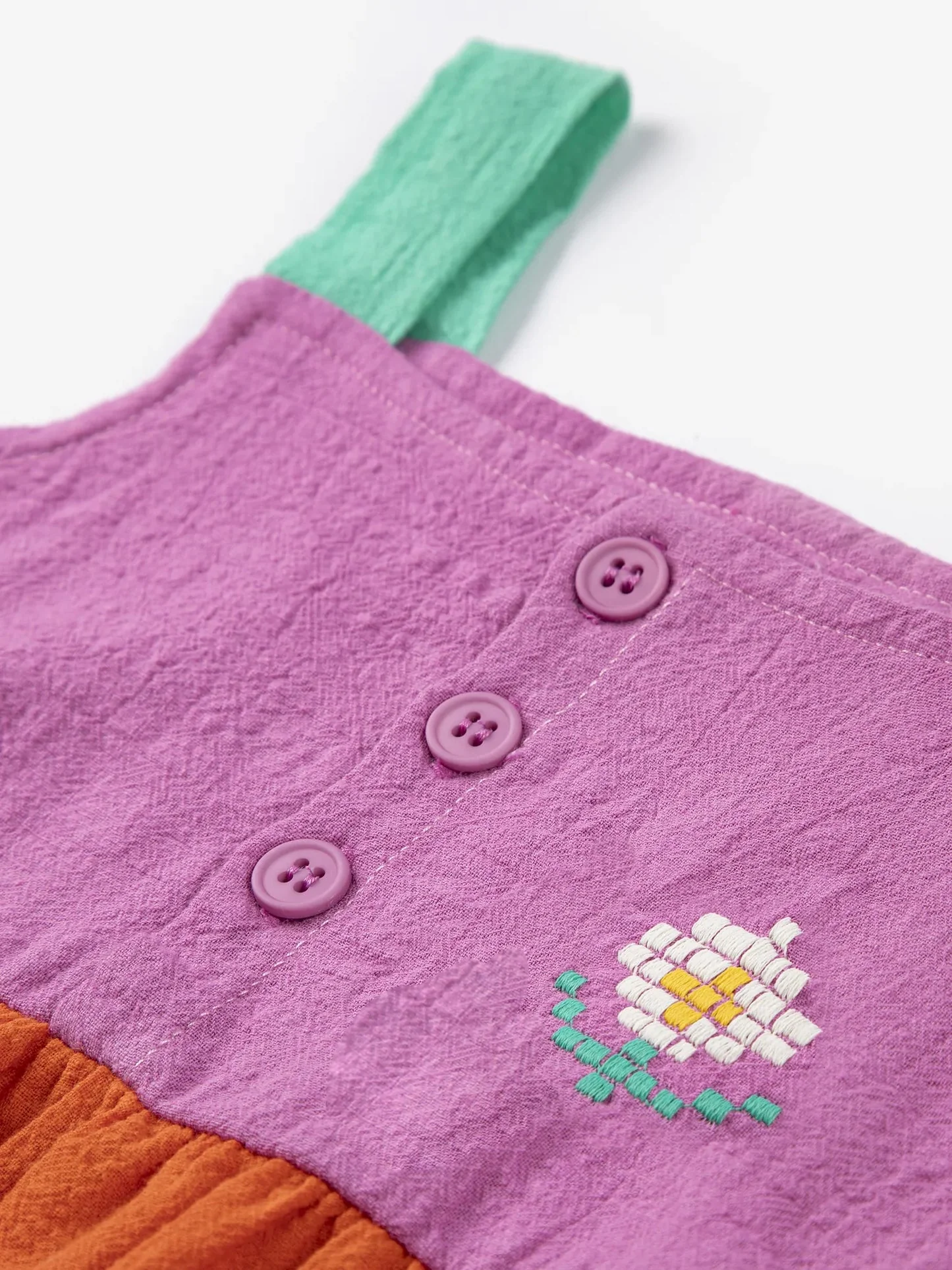 Pixel Daisy Color Block Woven Dress by Bobo Choses - FINAL SALE - Image 3