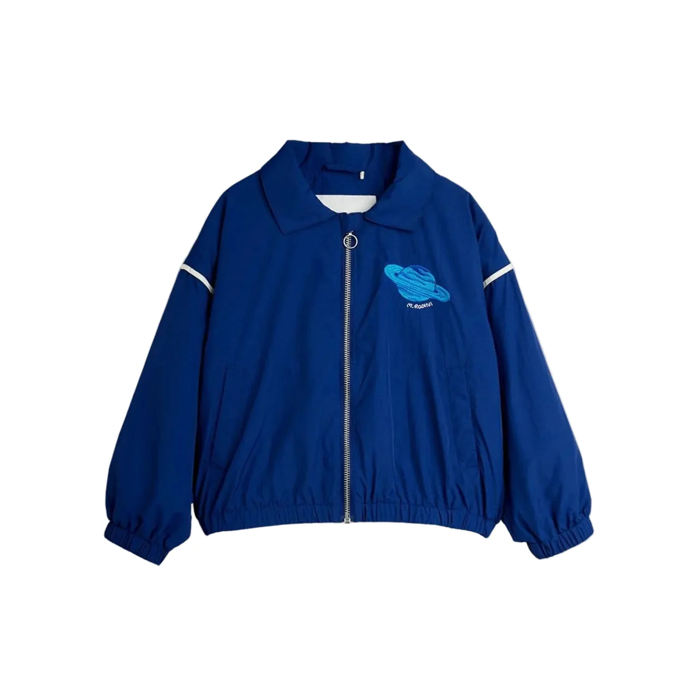 Planet Embroidered Nylon Jacket - Blue by Mini Rodini - FINAL SALE