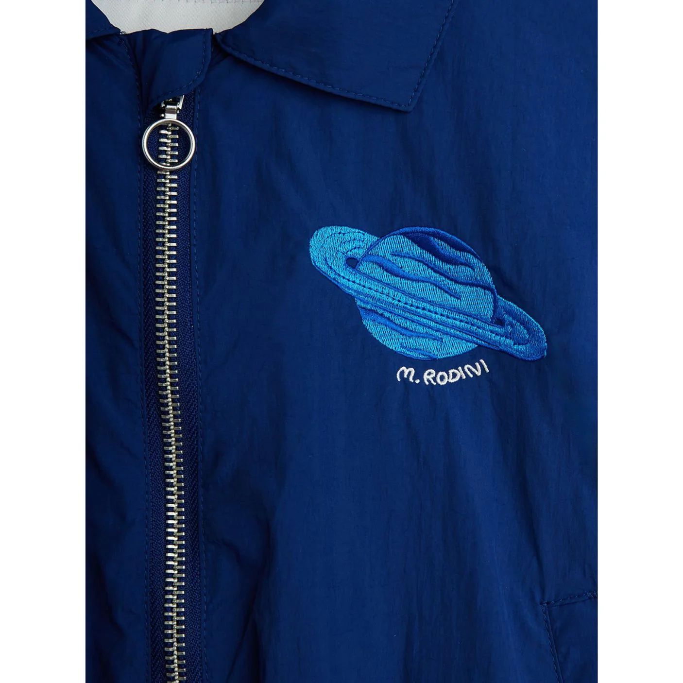 Planet Embroidered Nylon Jacket - Blue by Mini Rodini - FINAL SALE - Image 5