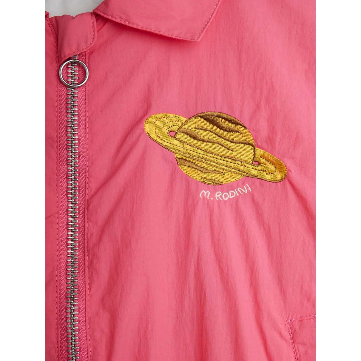 Planet Embroidered Nylon Jacket - Pink by Mini Rodini - FINAL SALE - Image 3