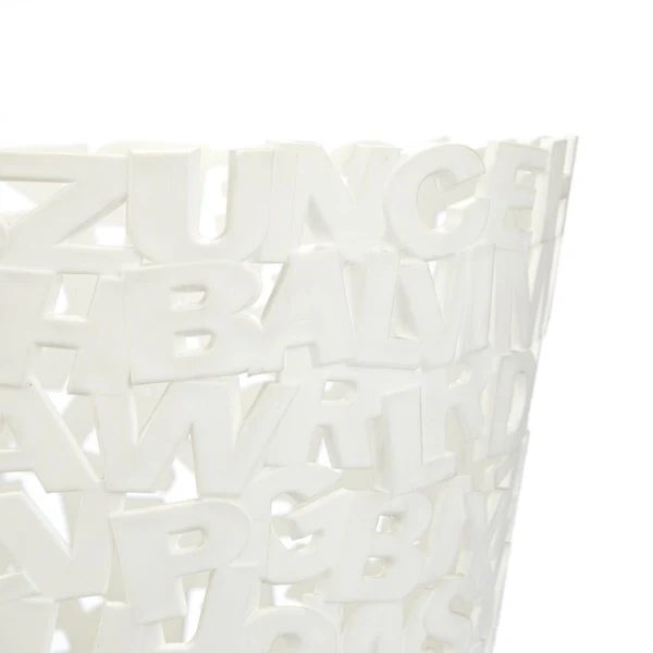 Plastic Letters Wastebasket - White by Balvi - Image 2