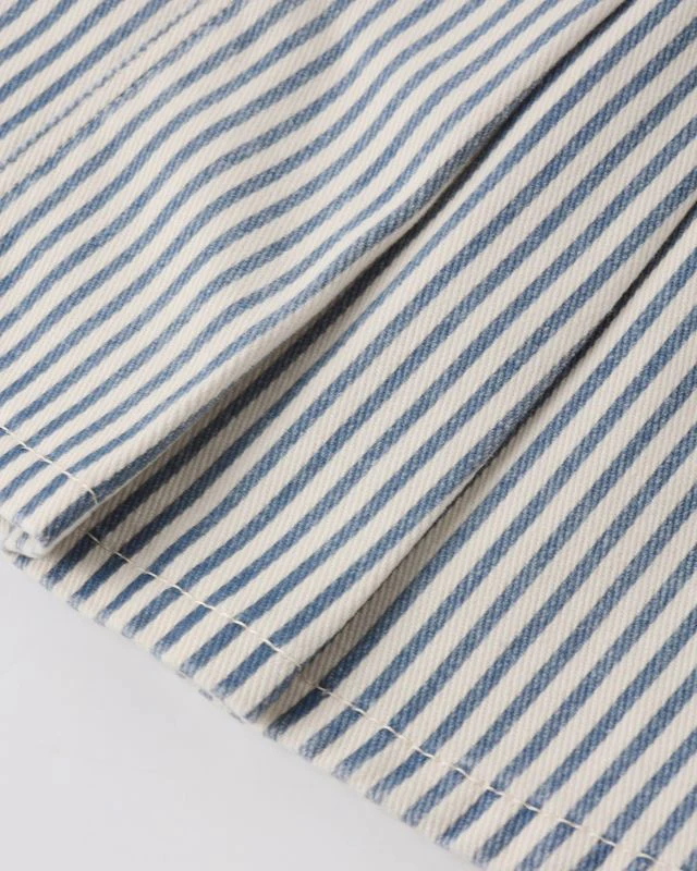 Pleated Denim Skirt - Railroad Stripe by Rylee + Cru - Image 7