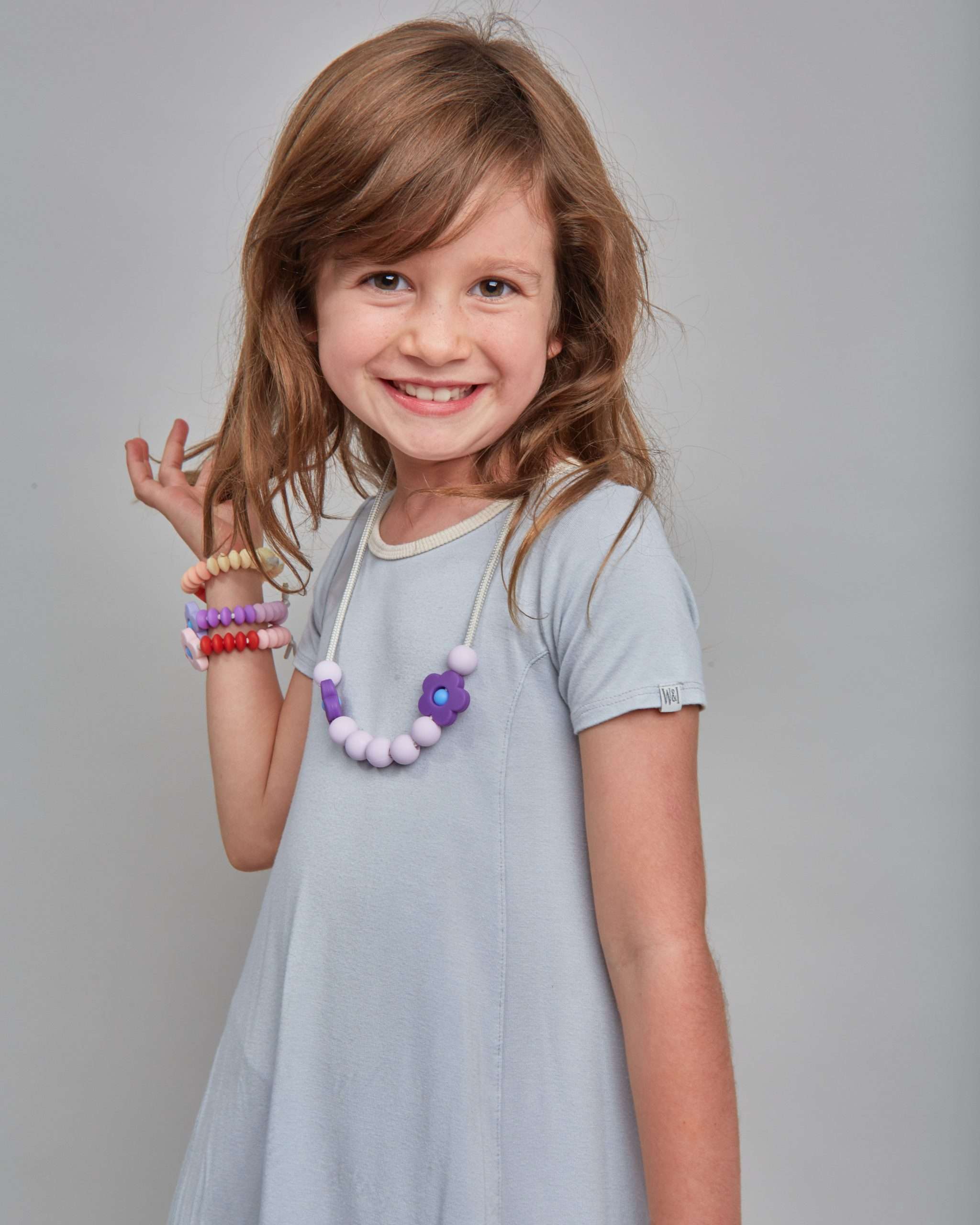 Plum Daisy Sensory Necklace by January Moon - Image 2