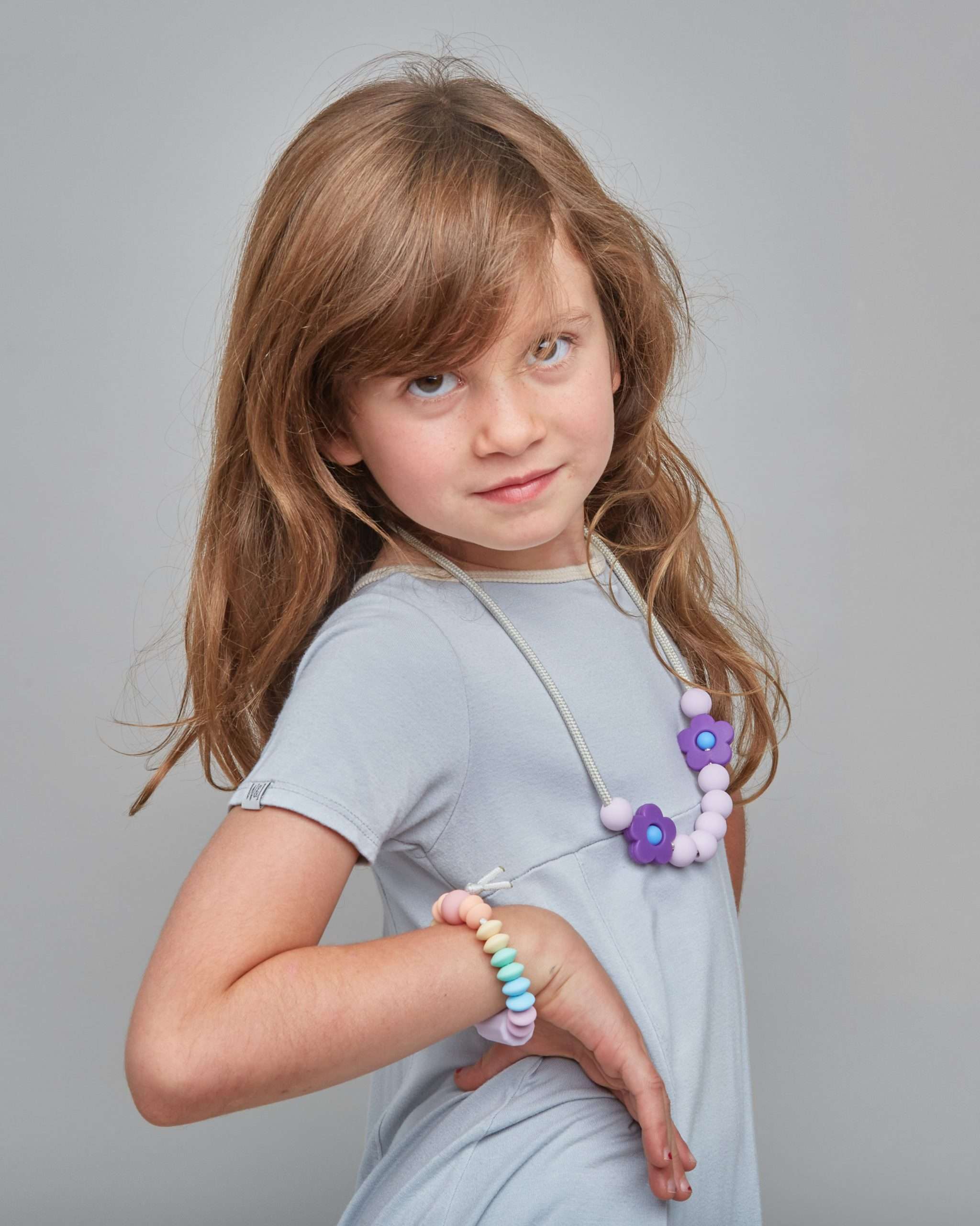 Plum Daisy Sensory Necklace by January Moon - Image 3