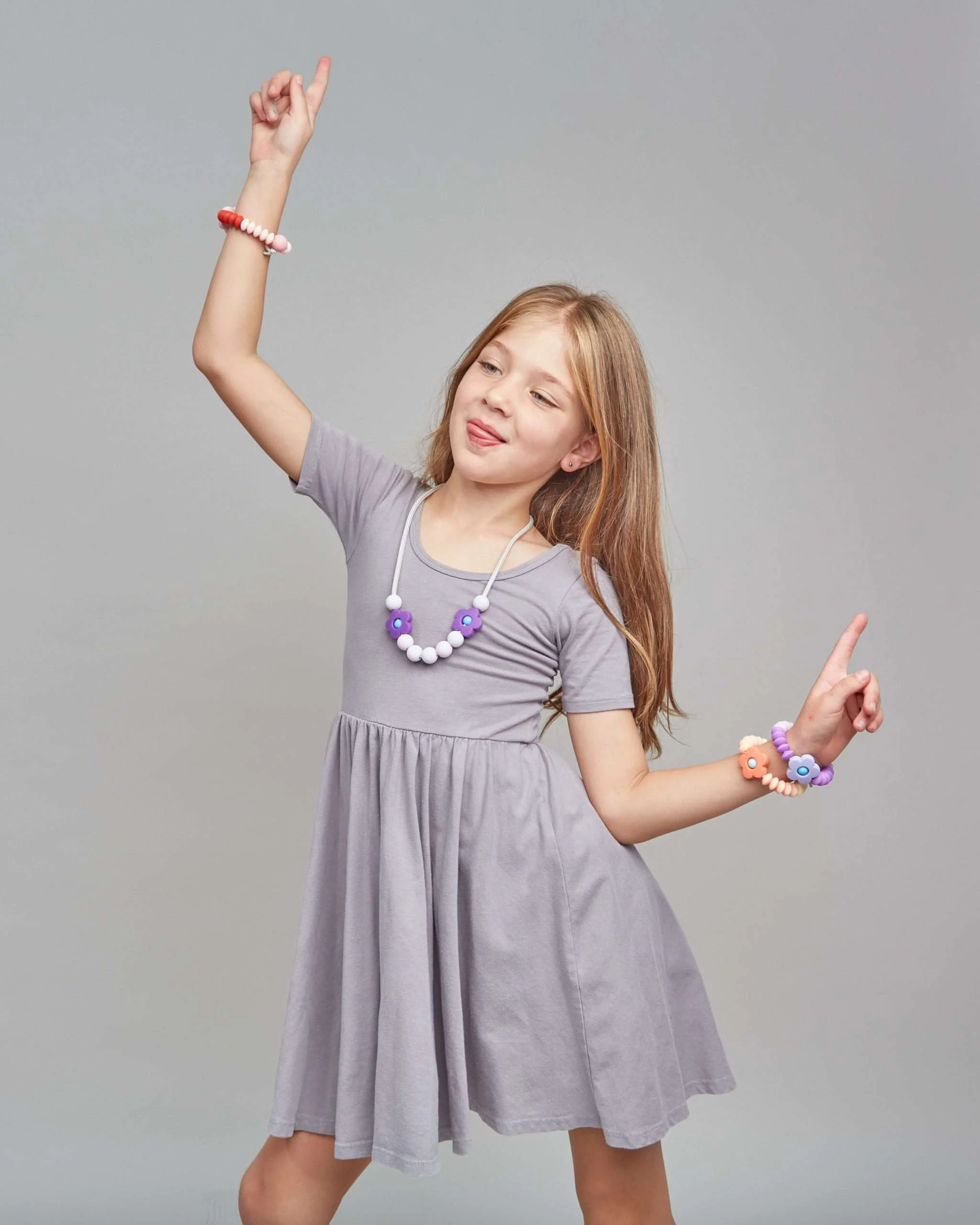 Plum Daisy Sensory Necklace by January Moon - Image 5
