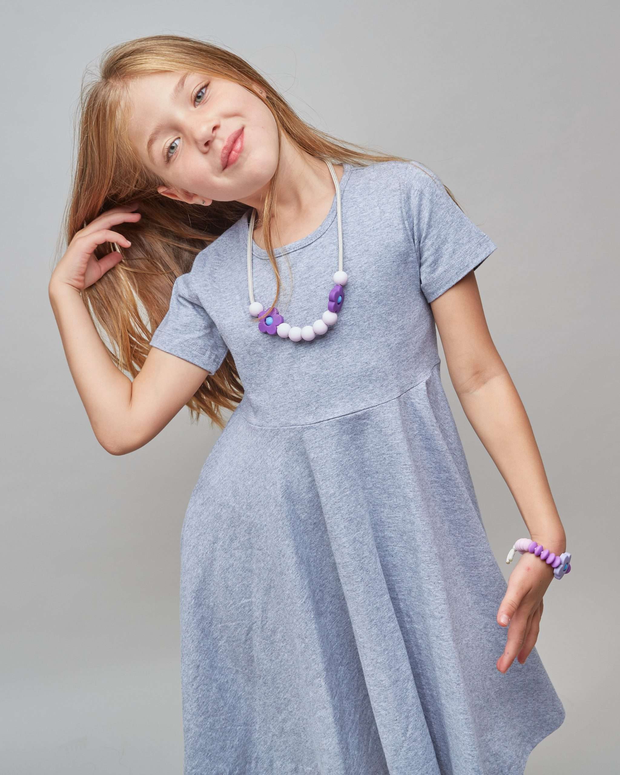 Plum Daisy Sensory Necklace by January Moon - Image 6