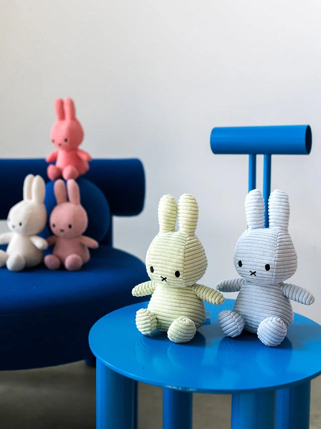 Plush Miffy Eco Corduroy 9" - Fresh Mint by Bon Ton Toys - Image 2