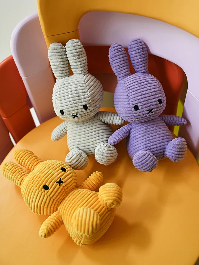 Plush Miffy Eco Corduroy 9" - Yellow by Bon Ton Toys - Image 3