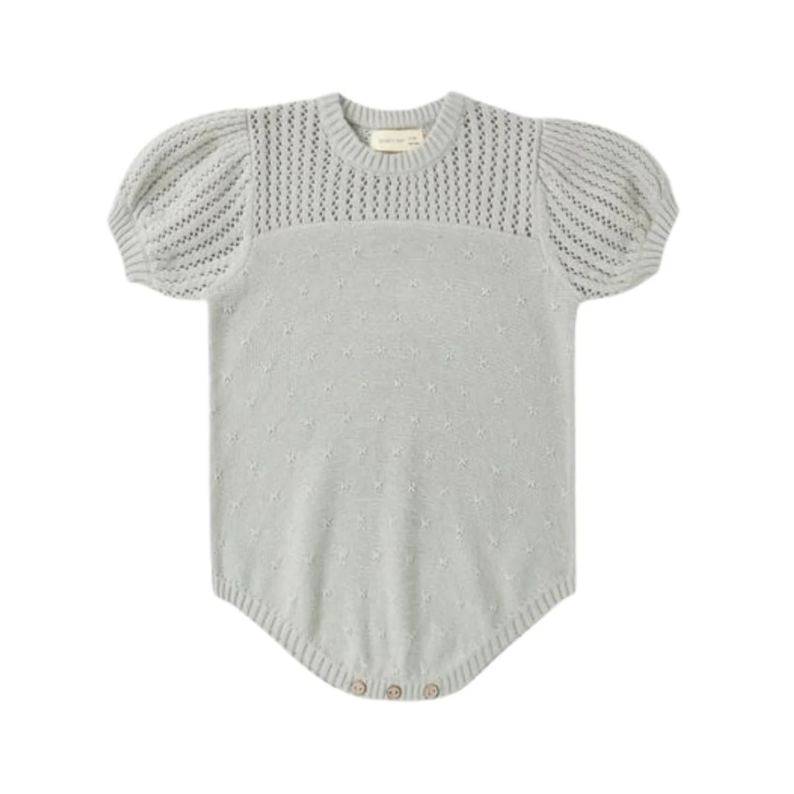Pointelle Knit Romper - Sage by Quincy Mae
