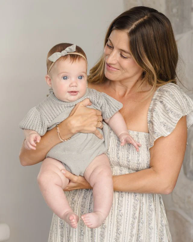 Pointelle Knit Romper - Sage by Quincy Mae - Image 2