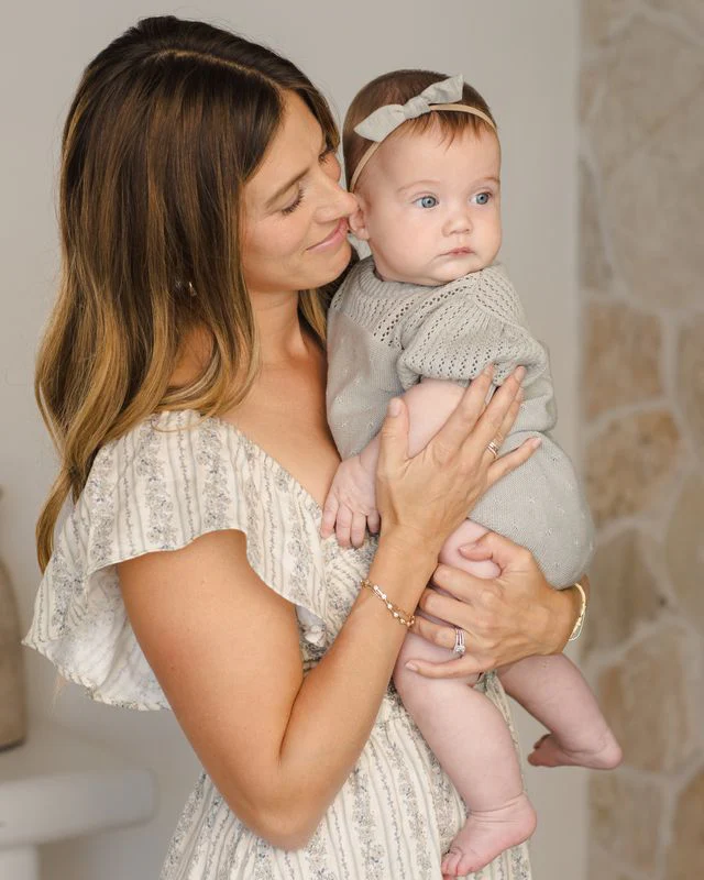 Pointelle Knit Romper - Sage by Quincy Mae - Image 7
