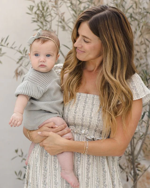 Pointelle Knit Romper - Sage by Quincy Mae - Image 9
