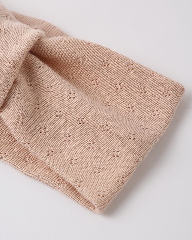 Pointelle Knotted Headband - Melon by Quincy Mae - Image 3