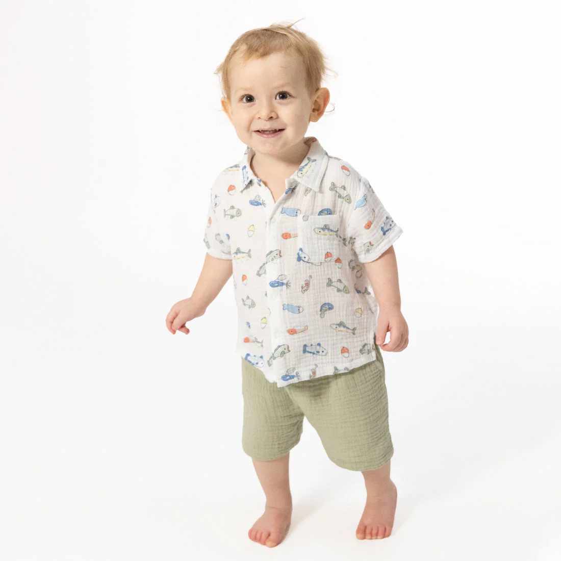 Polo Button Up with Casual Short - Fishing Lures by Angel Dear - Image 2