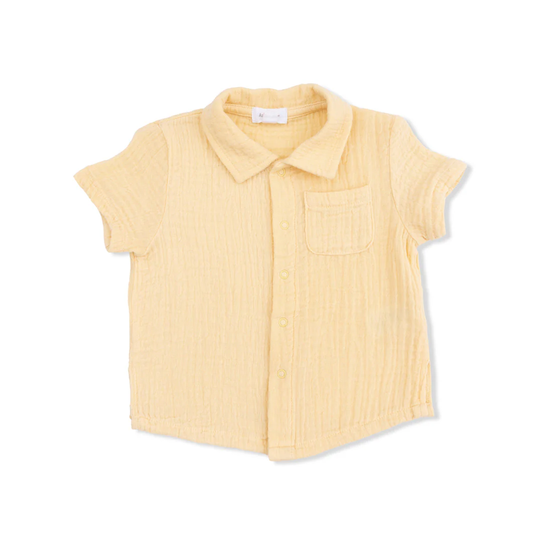 Polo Button Up with Casual Short - Micro Gingham Blue Blizzard by Angel Dear - Image 3
