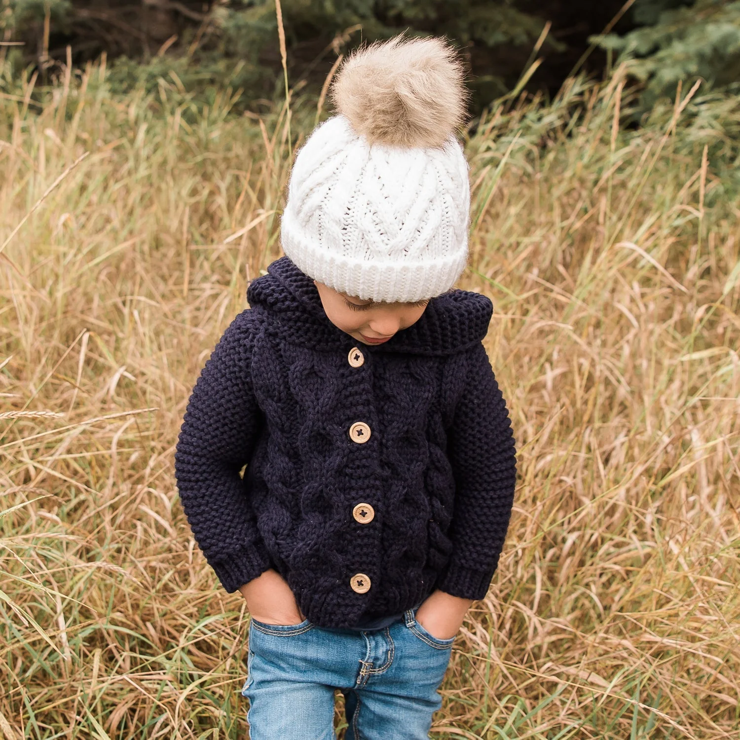Pop Pom Knit Hat - Winter White by Huggalugs - Image 3