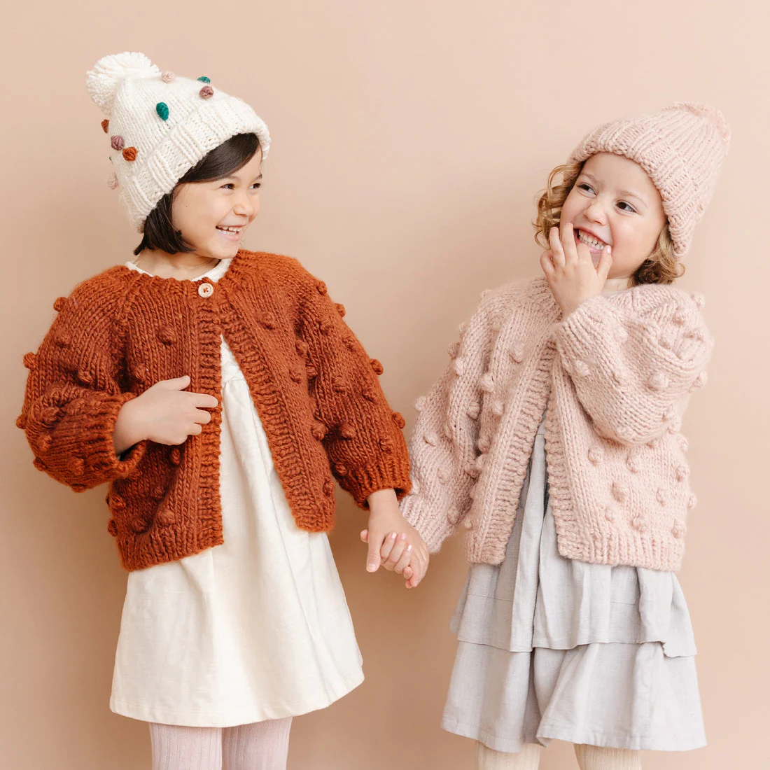 Popcorn Hand Knit Cardigan Sweater - Blush by The Blueberry Hill - Image 5