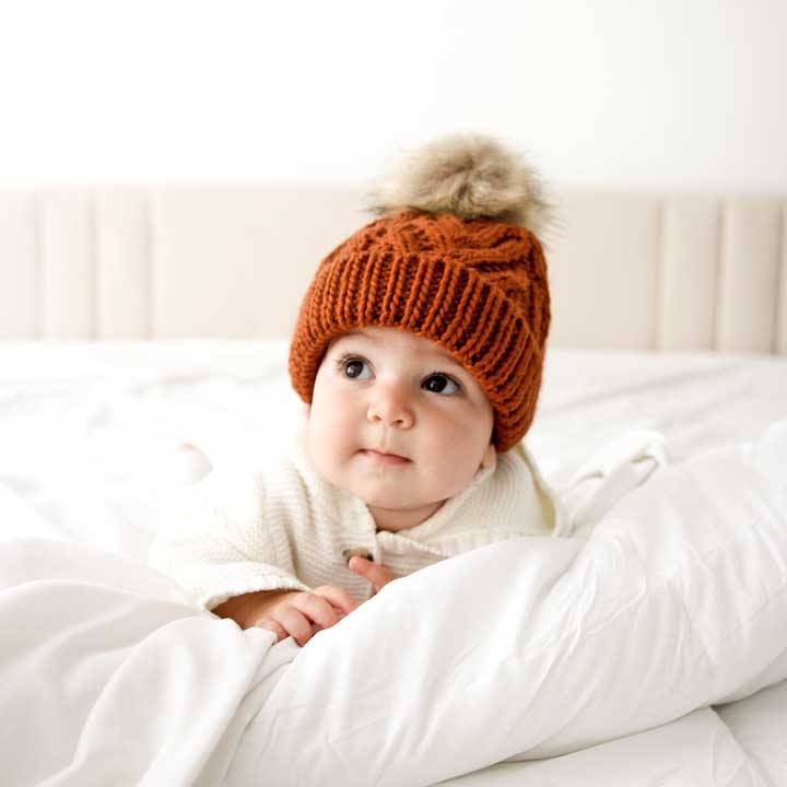 Pop Pom Knit Hat - Chili by Huggalugs - Image 4