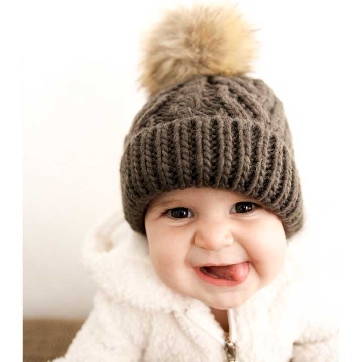 Pop Pom Knit Hat - Loden by Huggalugs - Image 2