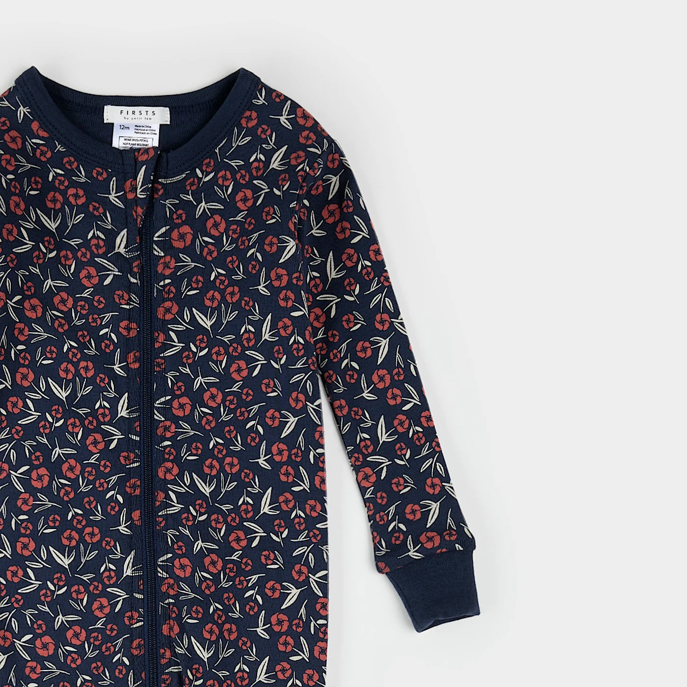 Poppy Floral Print on Dress Blue Convertible Sleeper by Petit Lem - FINAL SALE - Image 3