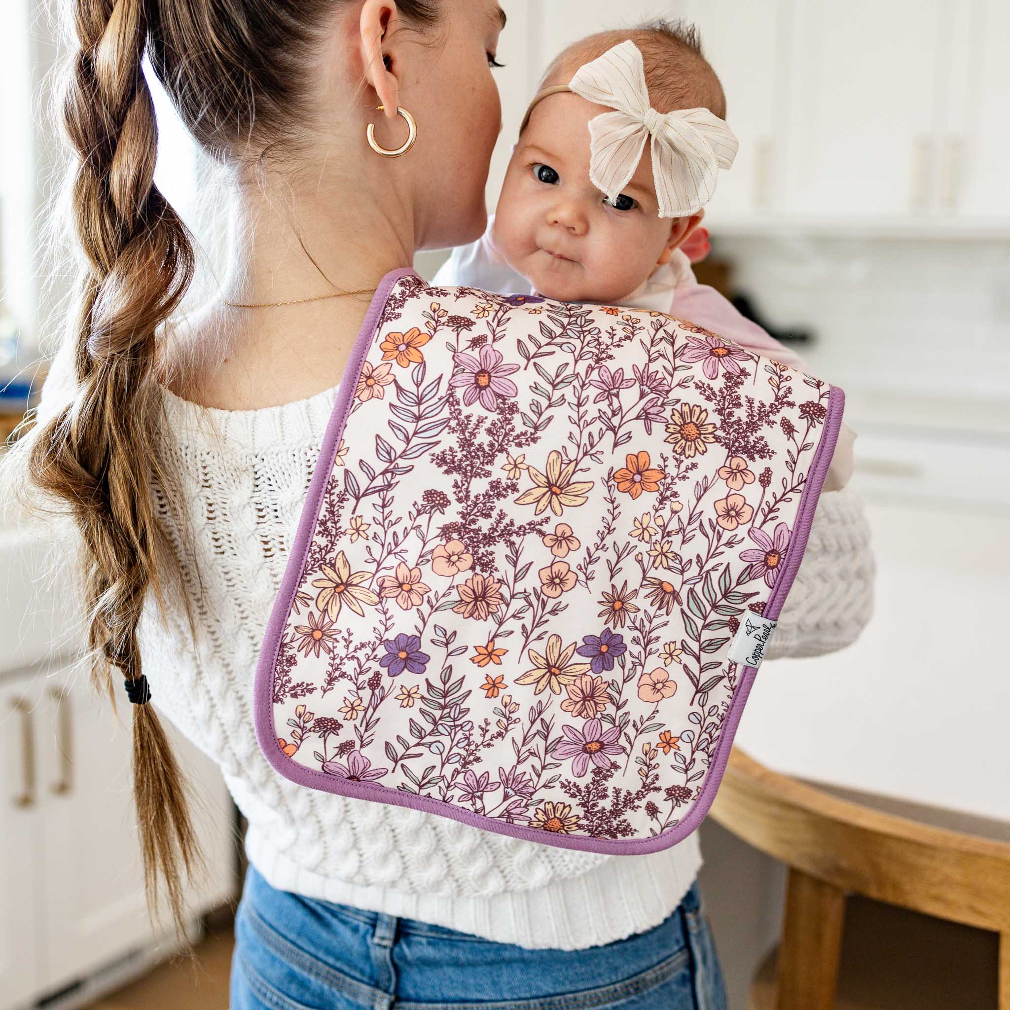 Premium Burp Cloths - Flora by Copper Pearl - Image 2