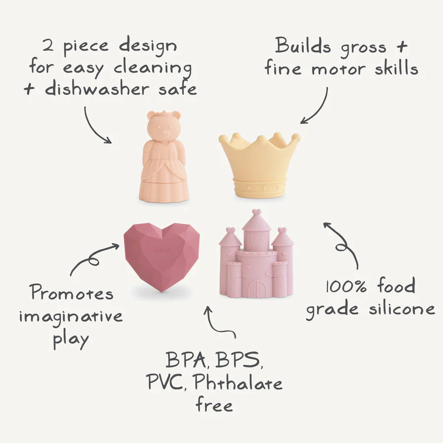 Princess Mold Free Bath Play Set - 4 Pack by Mushie & Co - Image 3