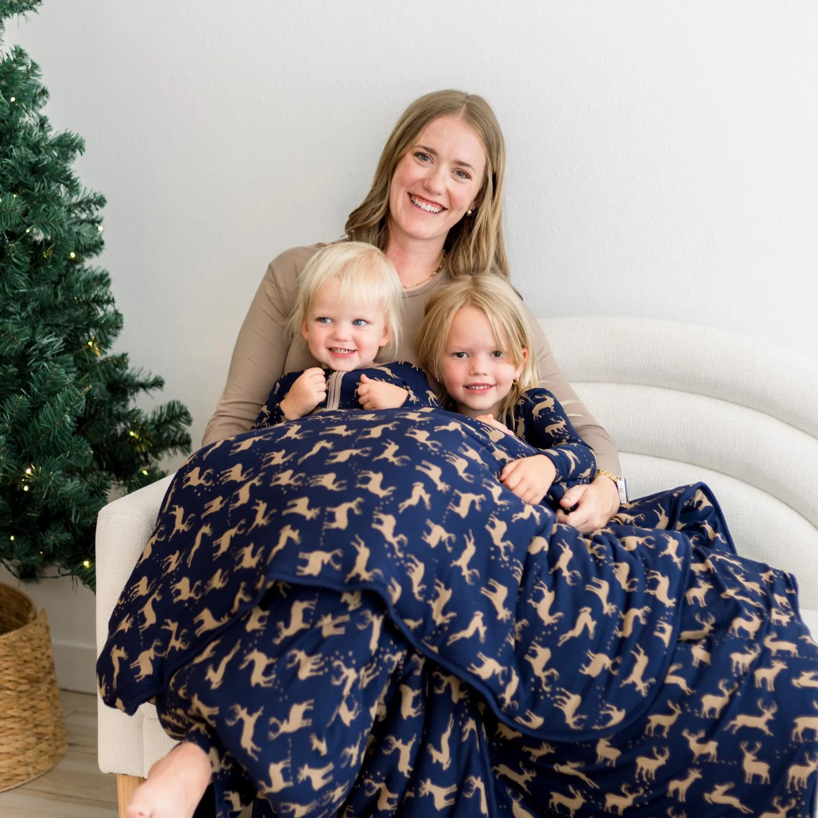 Print Footie with 2 Way Zipper - Peacoat Elk by Kickee Pants - FINAL SALE - Image 4