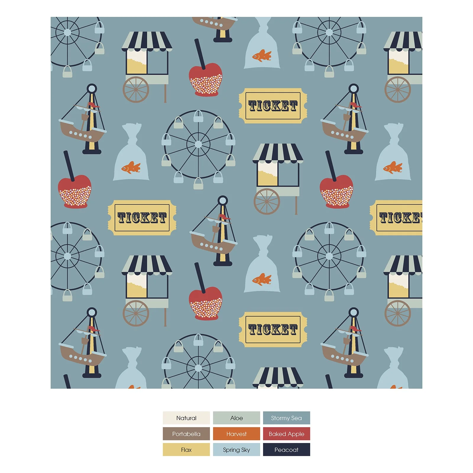Print Footie with 2 Way Zipper - Stormy Sea Fall Fair by Kickee Pants - FINAL SALE - Image 2