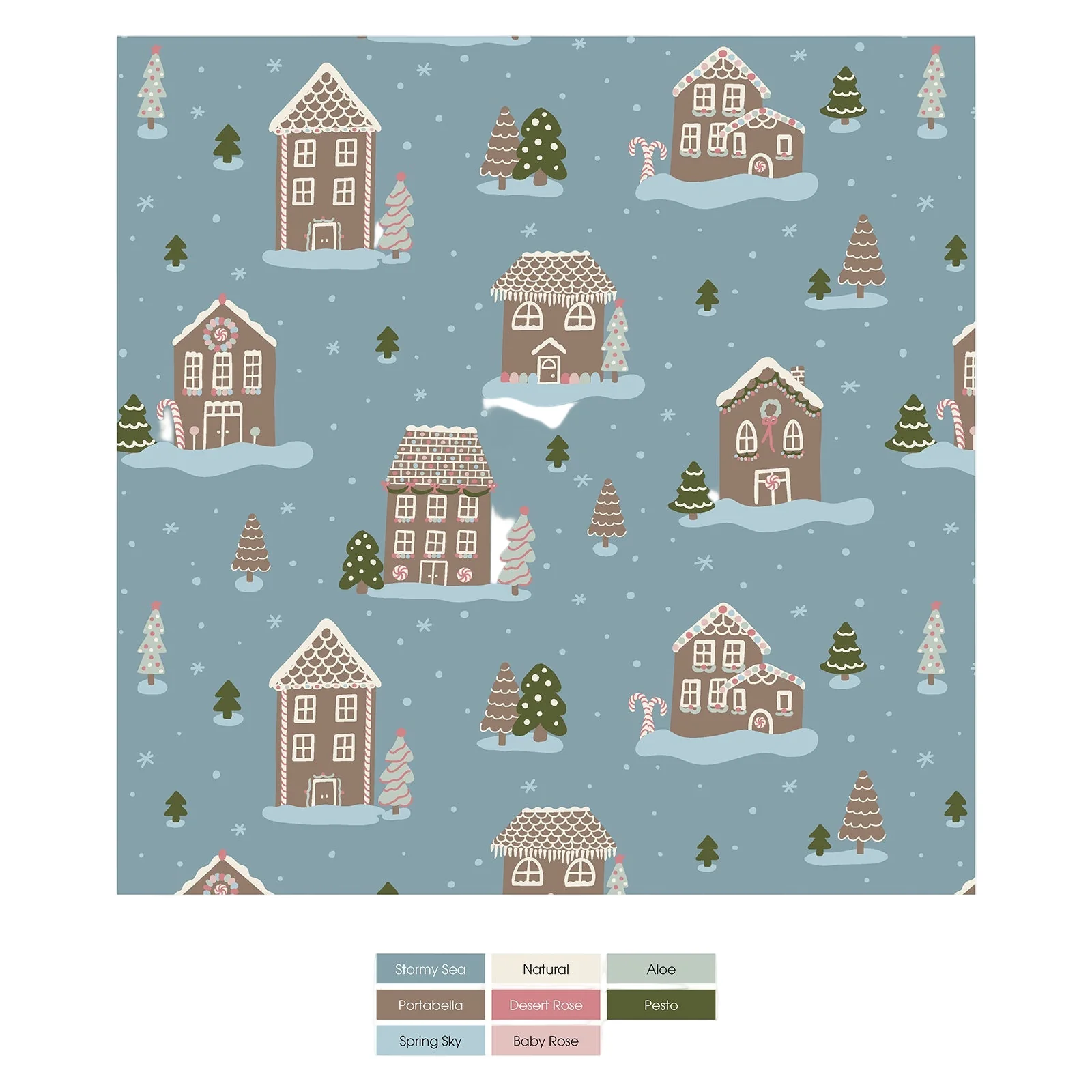 Print Footie with 2 Way Zipper - Stormy Sea Gingerbread Town by Kickee Pants - FINAL SALE - Image 2