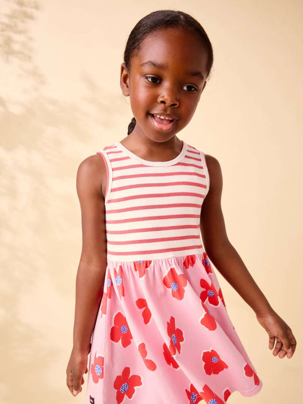 Print Mix Tank Skirted Dress - Rock Floral by Tea Collection - Image 2