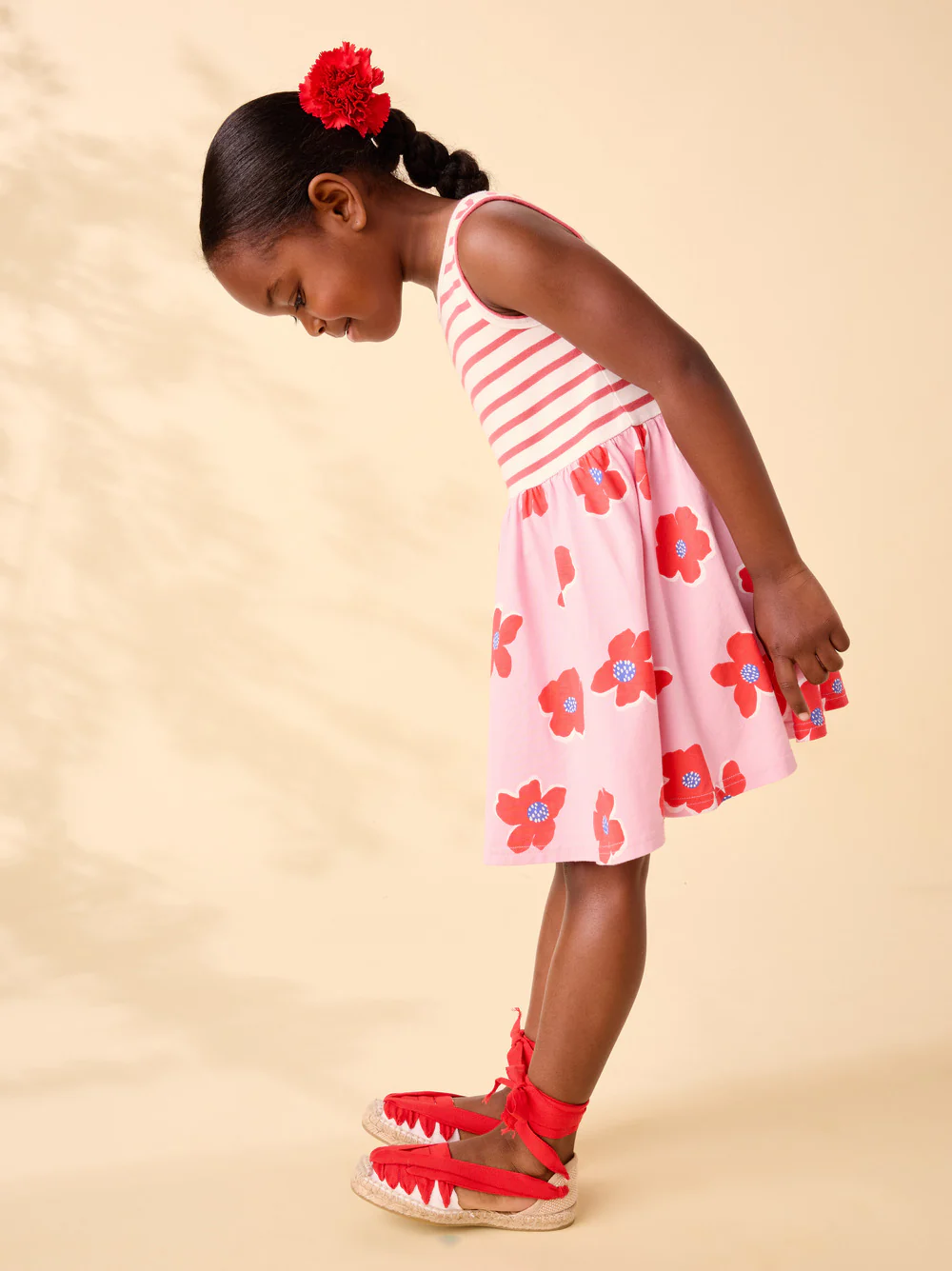 Print Mix Tank Skirted Dress - Rock Floral by Tea Collection - Image 4