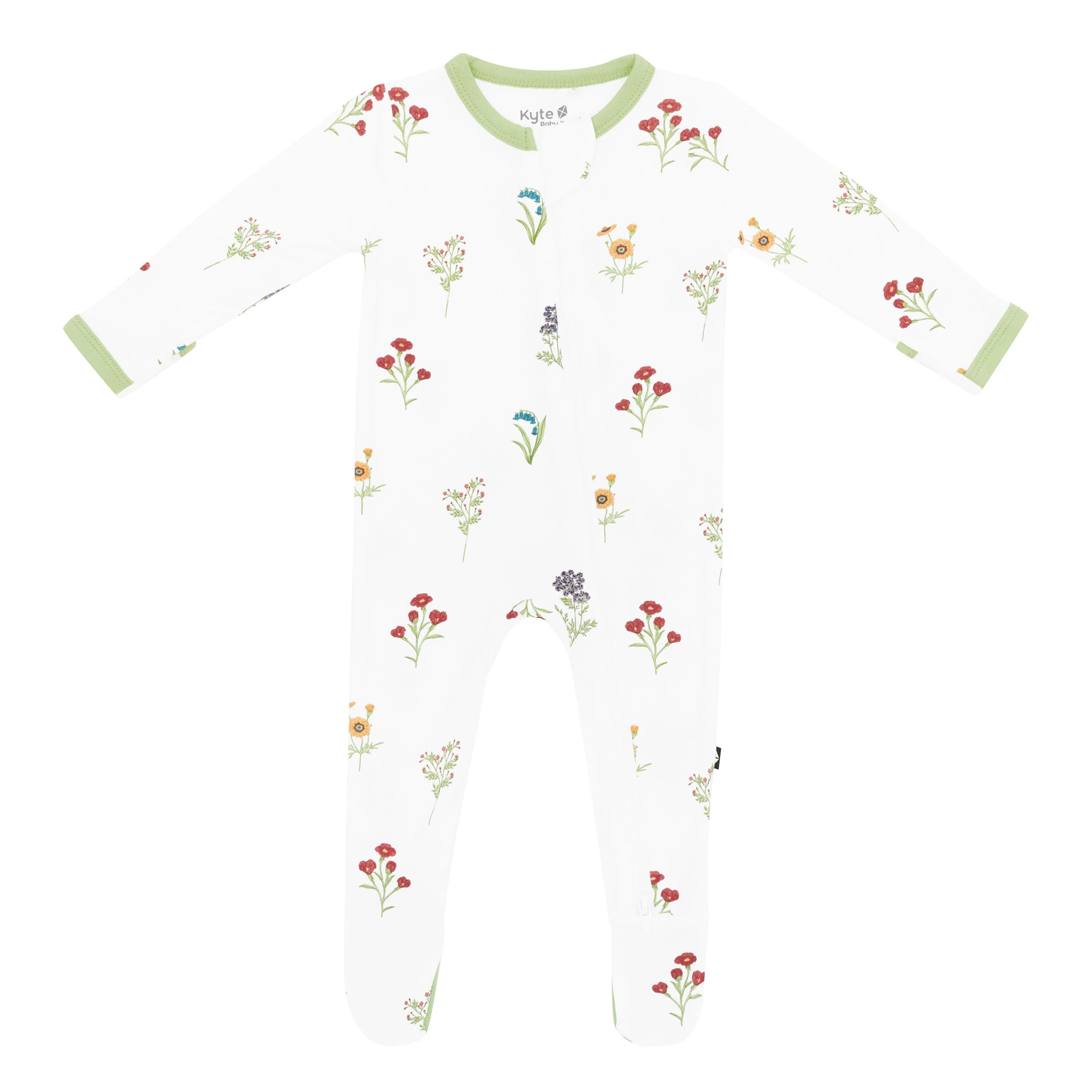 Printed Footie with Zipper - Wildflower by Kyte Baby