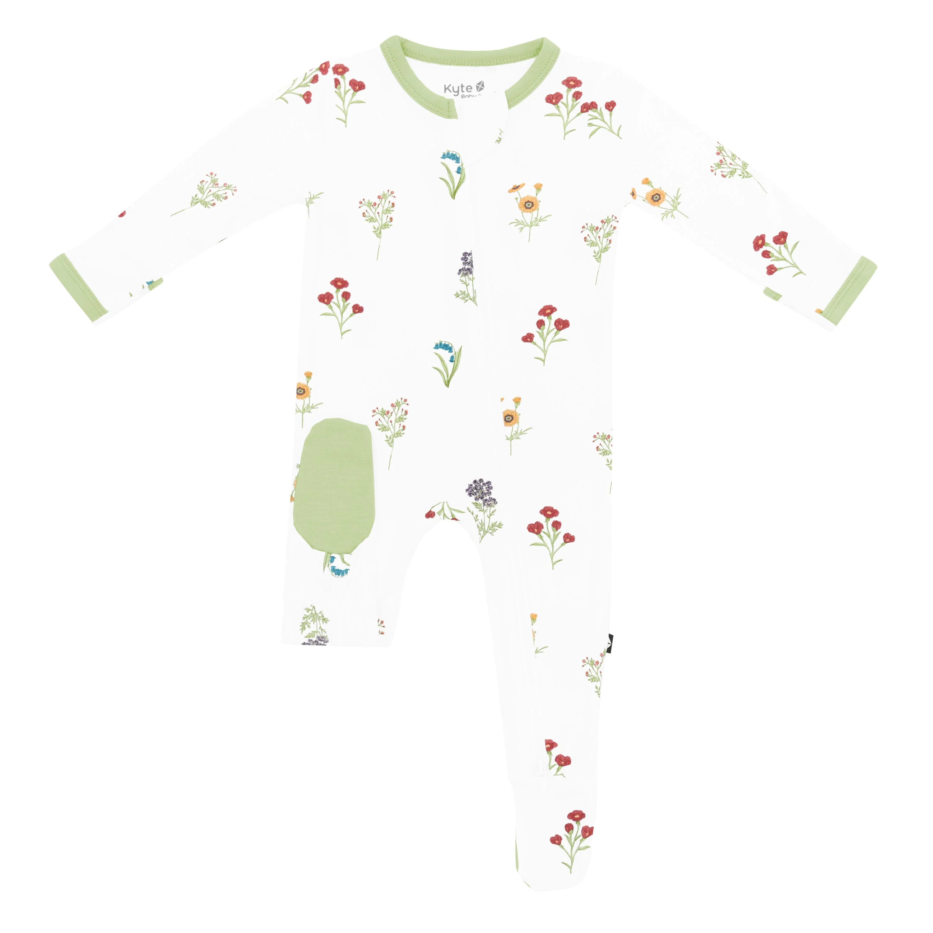 Printed Footie with Zipper - Wildflower by Kyte Baby - Image 3