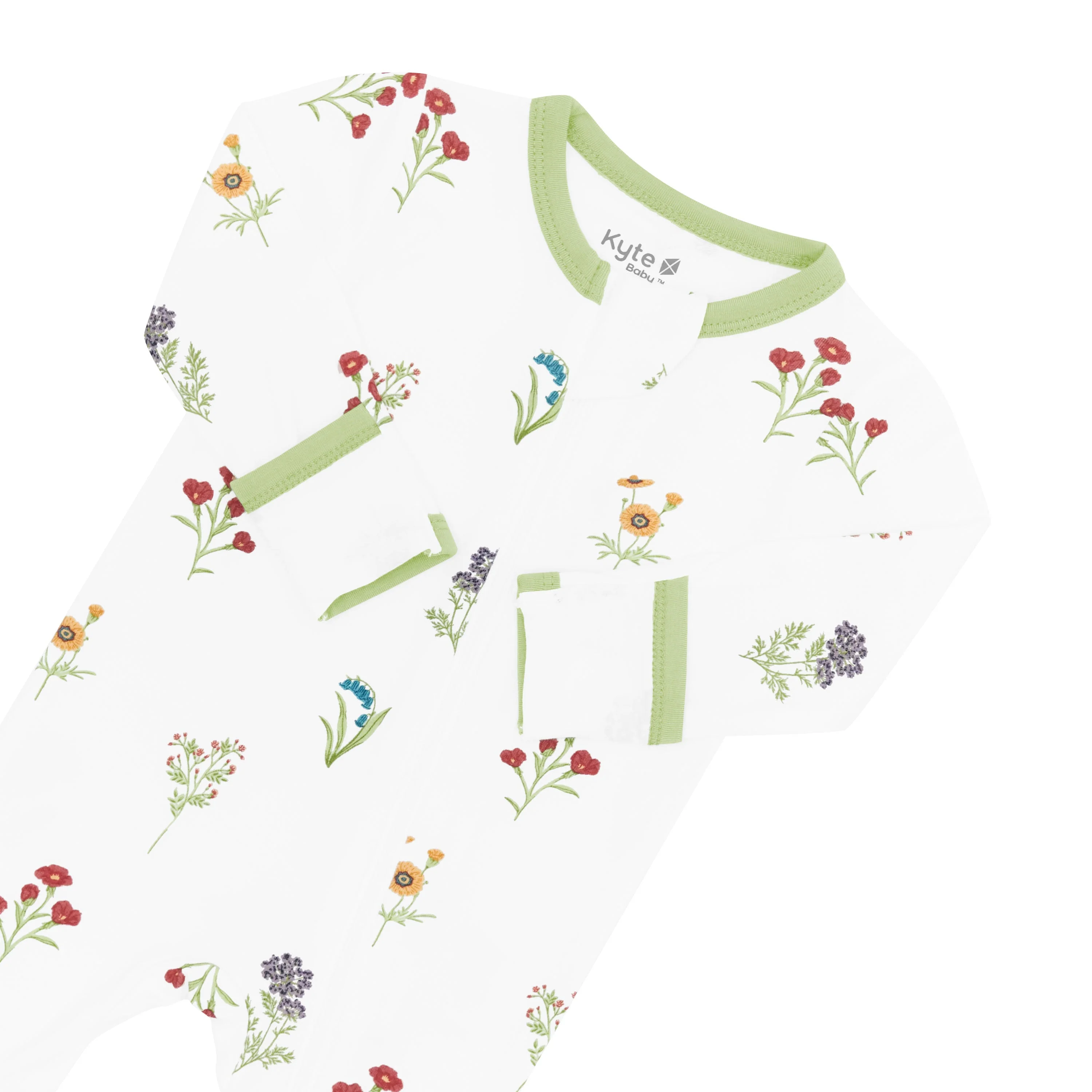 Printed Footie with Zipper - Wildflower by Kyte Baby - Image 4