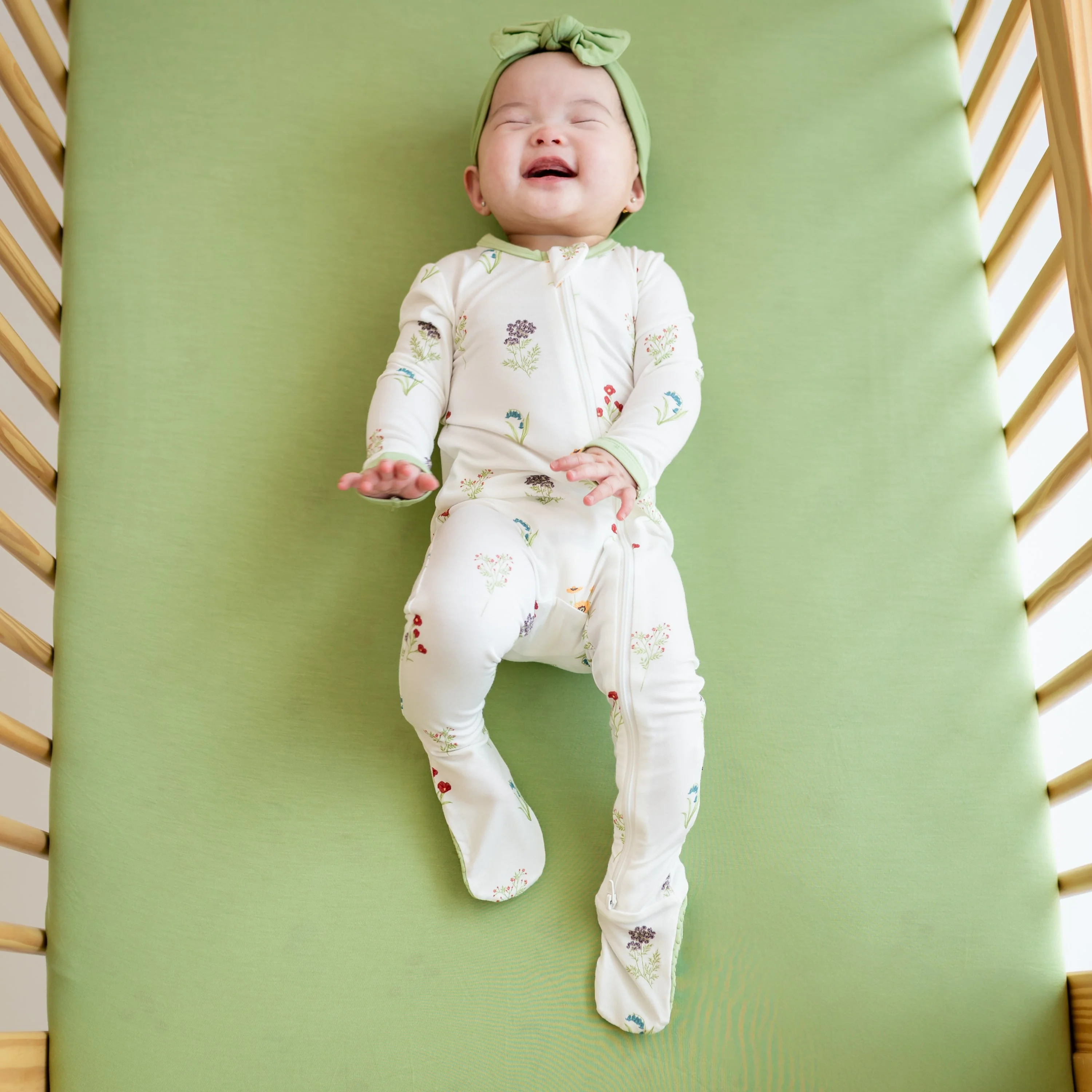 Printed Footie with Zipper - Wildflower by Kyte Baby - Image 5