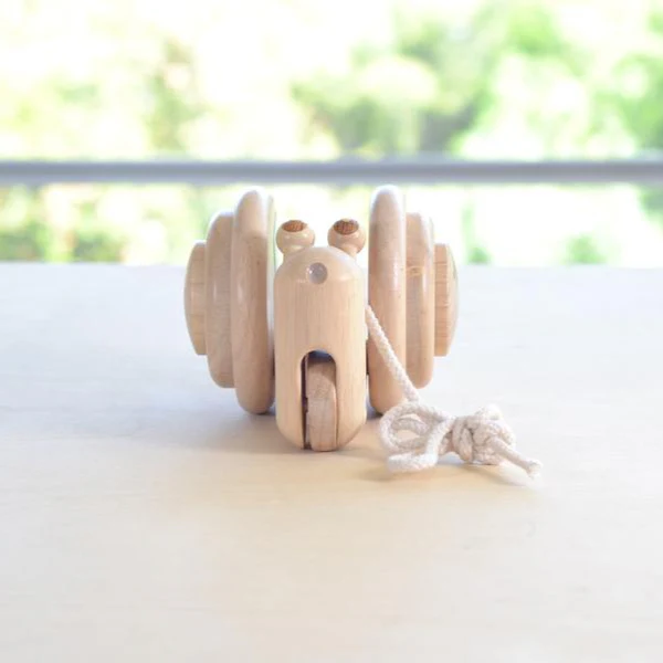 Pull Along Snail - Natural by Plan Toys - Image 4