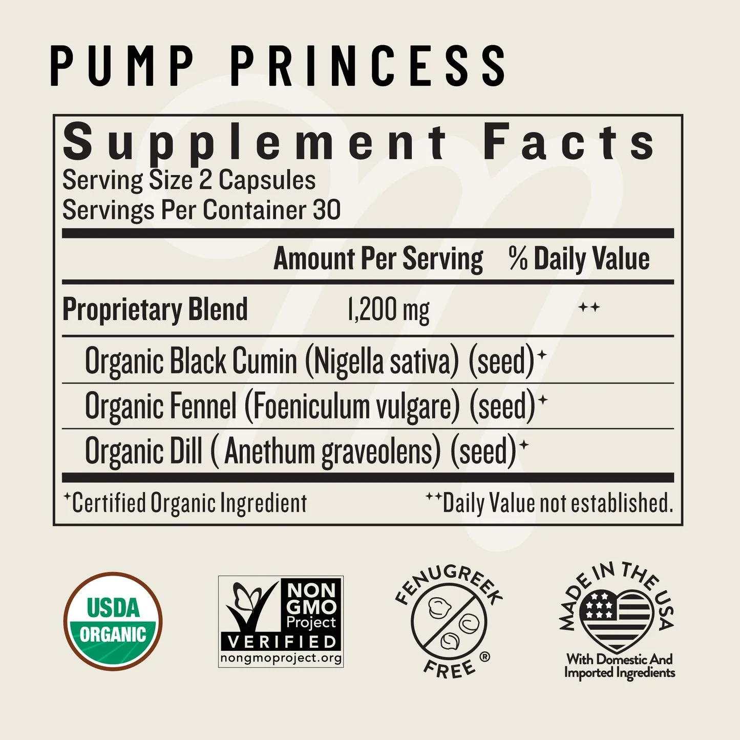 Pump Princess Organic Lactation Blend - 60 Capsules - Image 4