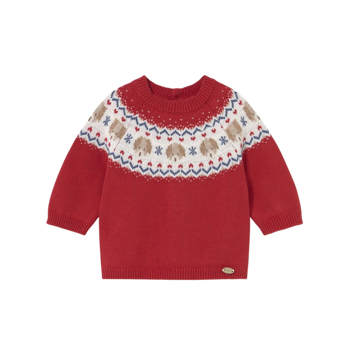 Puppy Fairisle Sweater - Cherry by Mayoral - FINAL SALE