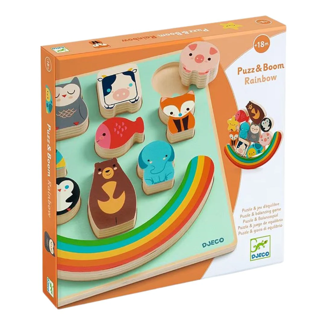 Puzz & Boom Wooden Puzzle - Rainbow by Djeco - Image 3