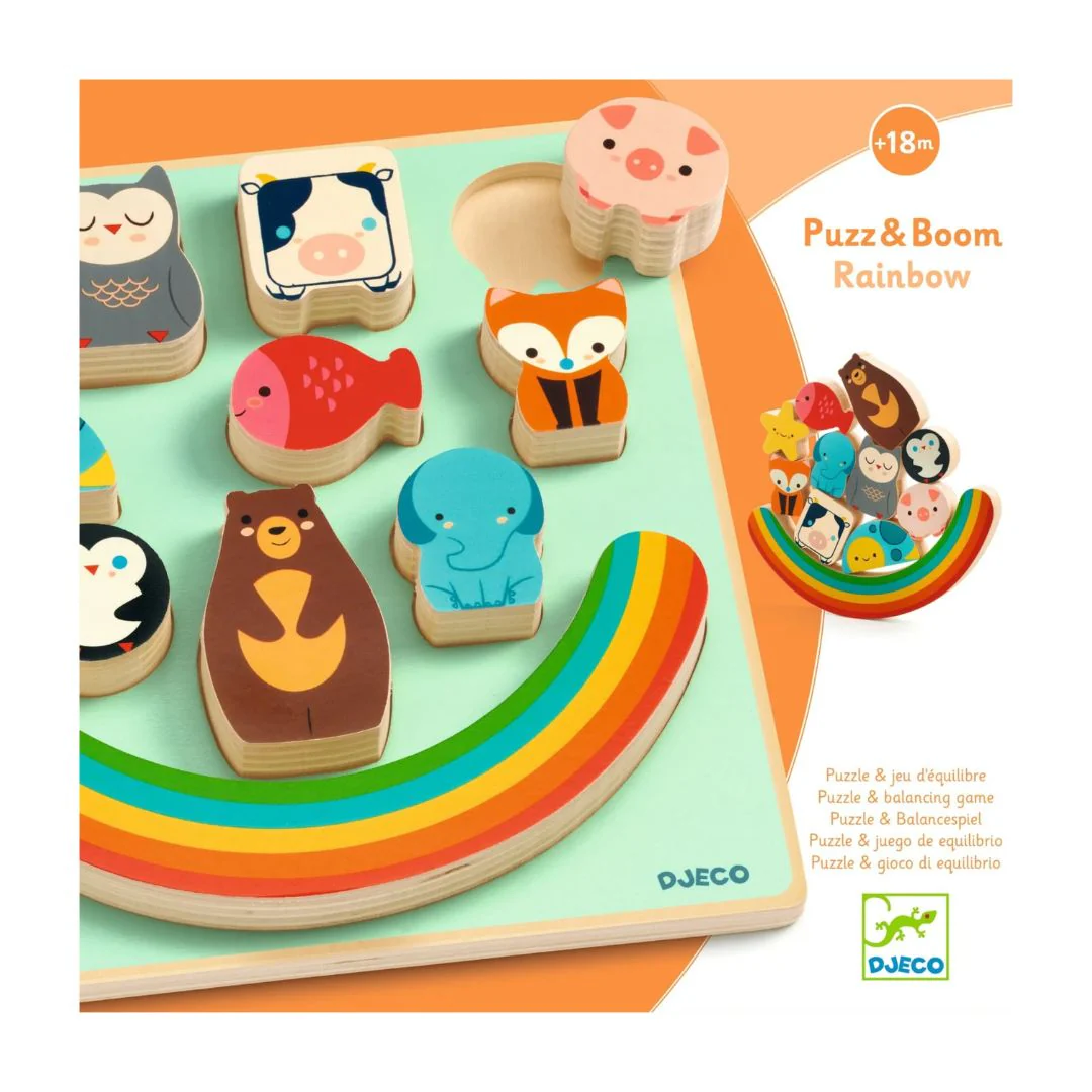 Puzz & Boom Wooden Puzzle - Rainbow by Djeco - Image 4