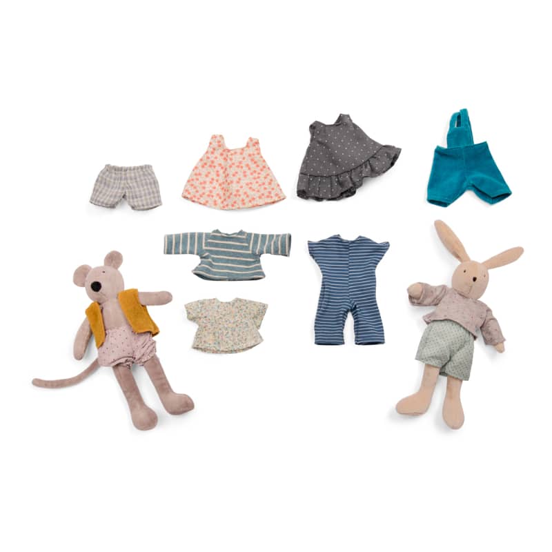 Rabbit and Mouse Wardrobe Suitcase by Moulin Roty - Image 2
