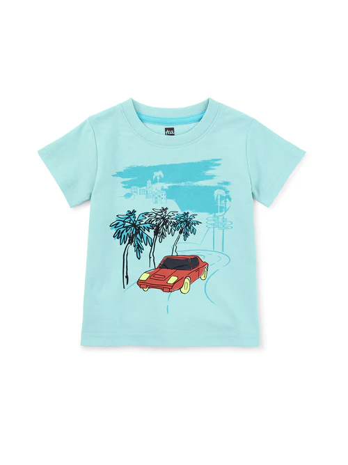 Race Car Riviera Graphic Tee - Canal Blue by Tea Collection FINAL SALE - Image 6