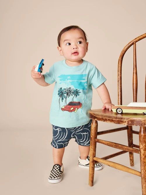 Race Car Riviera Graphic Tee - Canal Blue by Tea Collection FINAL SALE - Image 7